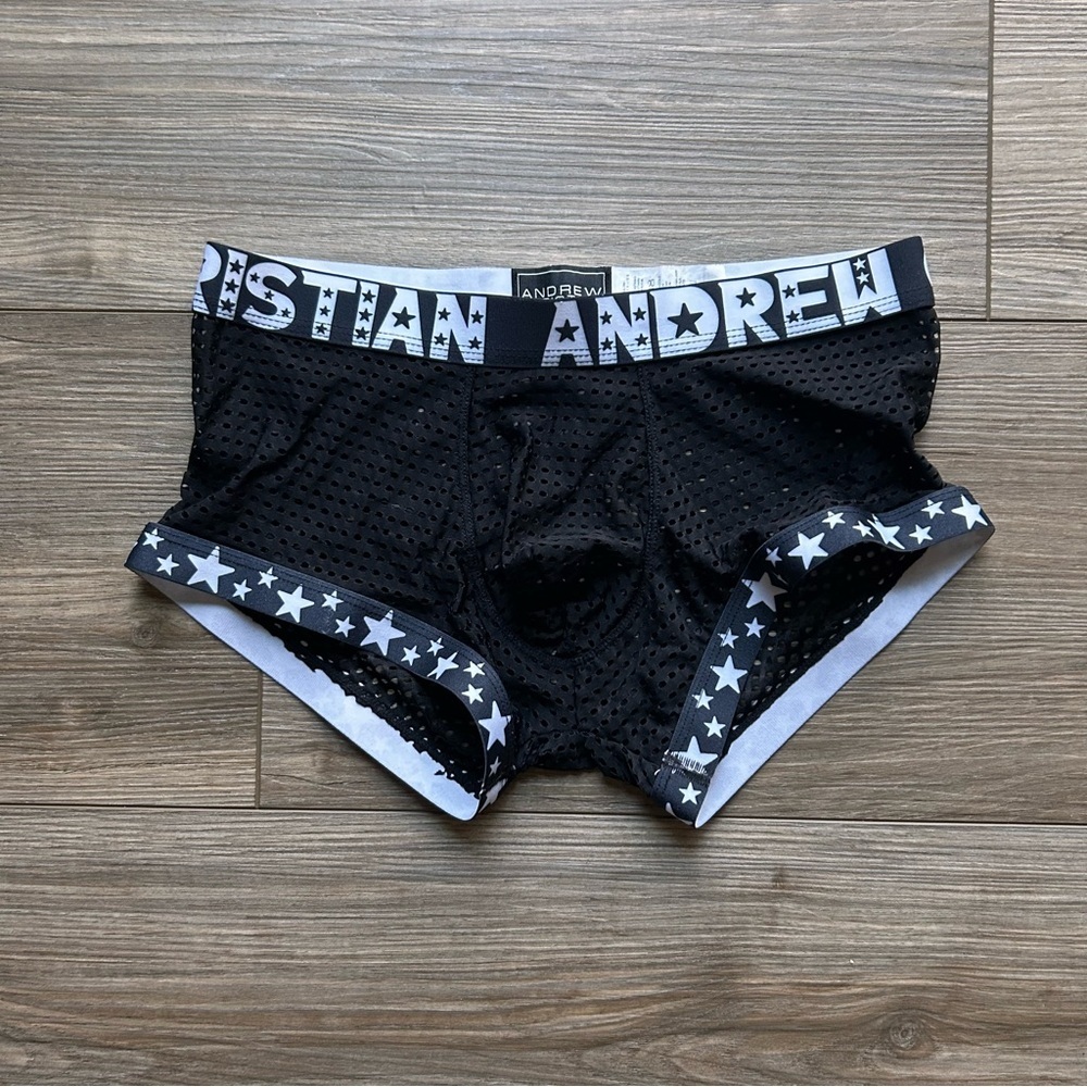 SOLD Andrew Christian | Black Mesh Boxer Briefs (Small) - Picture 4 of 15
